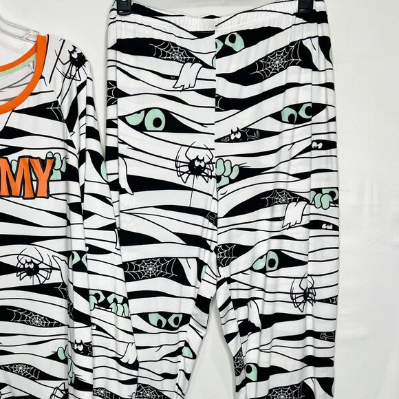 Celebrate Halloween Women’s Pajama Set sz 3X 2 Piece Mummy White Orange - Picture 4 of 10